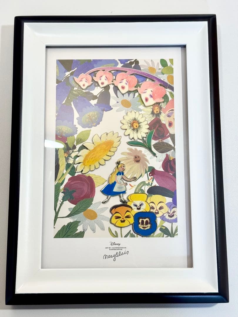 アリス＆花たち ピンバッジセット・フレームアート 不思議の国のアリス