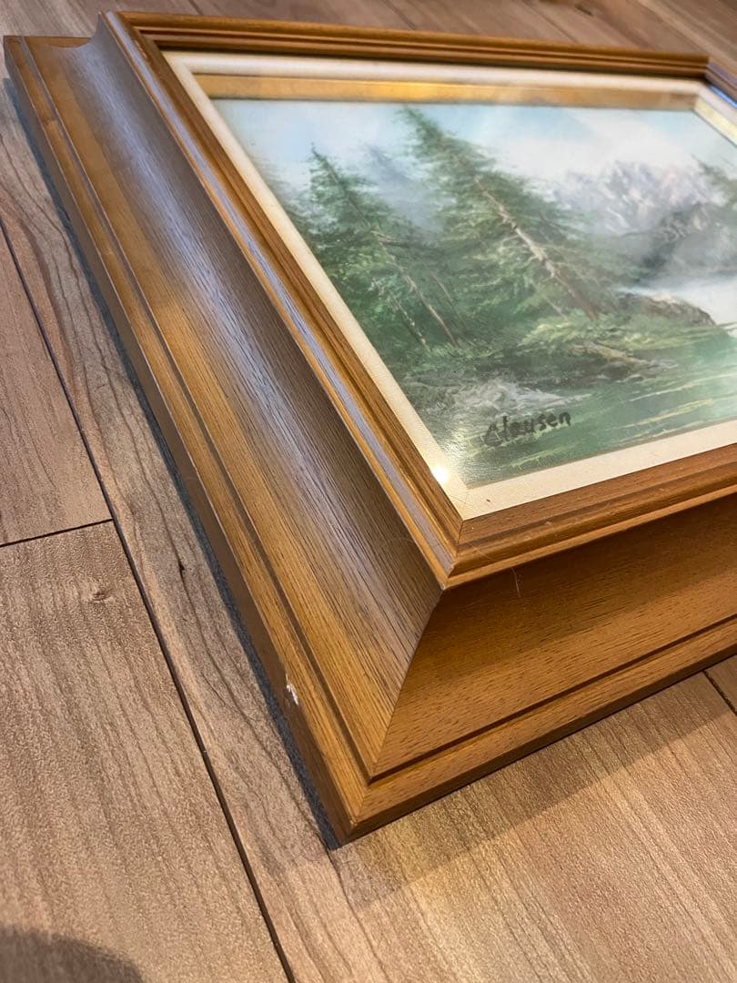 Clausen 風景画 木製フレーム付き