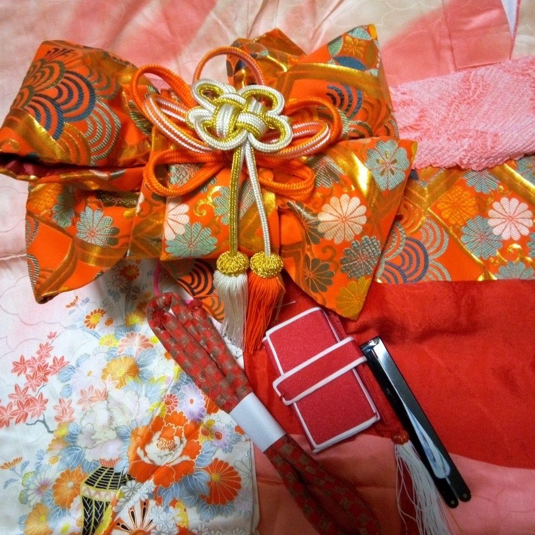 正絹【七五三7歳用】振袖、作り帯セット