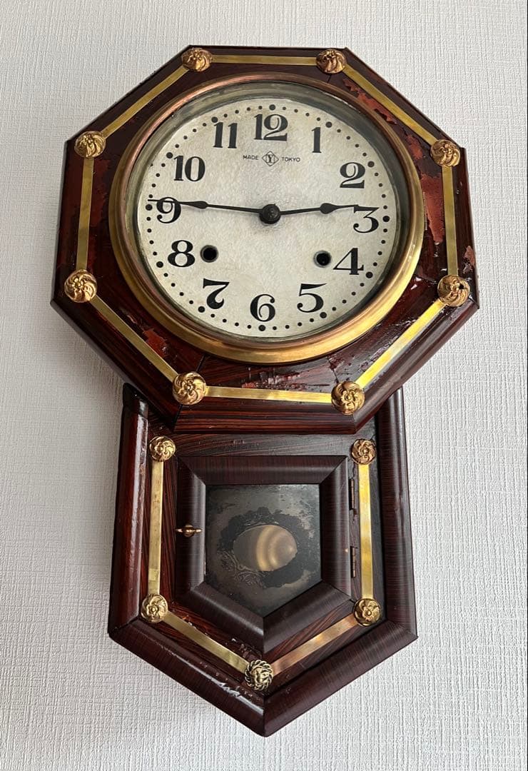 SEIKO SHA精工舎ハ角型振り子時計ゼンマイ掛け時計柱時計ボンボン時計古時計