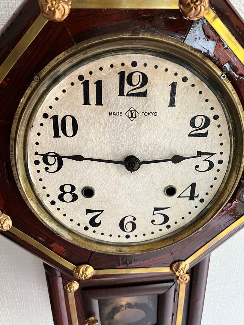 SEIKO SHA精工舎ハ角型振り子時計ゼンマイ掛け時計柱時計ボンボン時計古時計