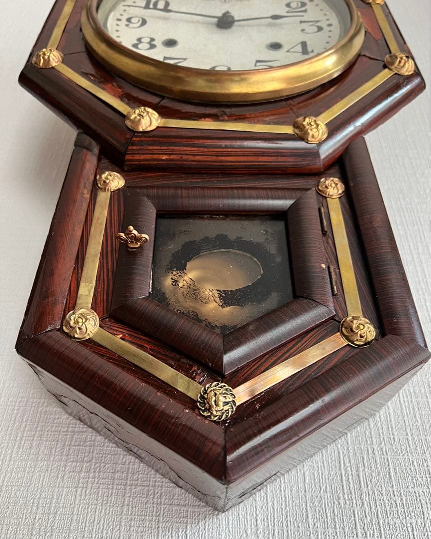 SEIKO SHA精工舎ハ角型振り子時計ゼンマイ掛け時計柱時計ボンボン時計古時計