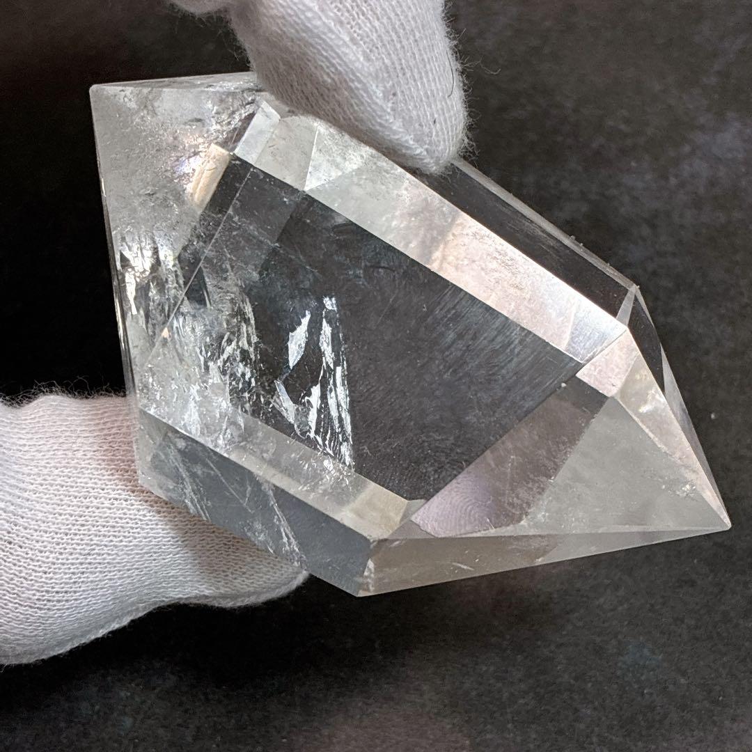 天然水晶 両剣 ロッククリスタル ダブルポイント 130g超え パワーストーン