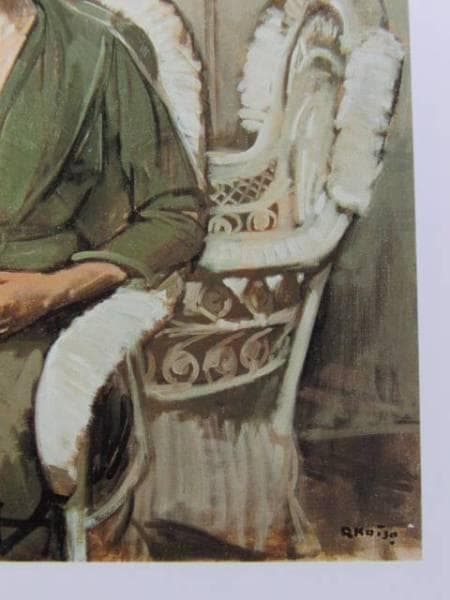 小磯良平、【外国婦人】、希少な大判額装用画集より、美品、新品額装付