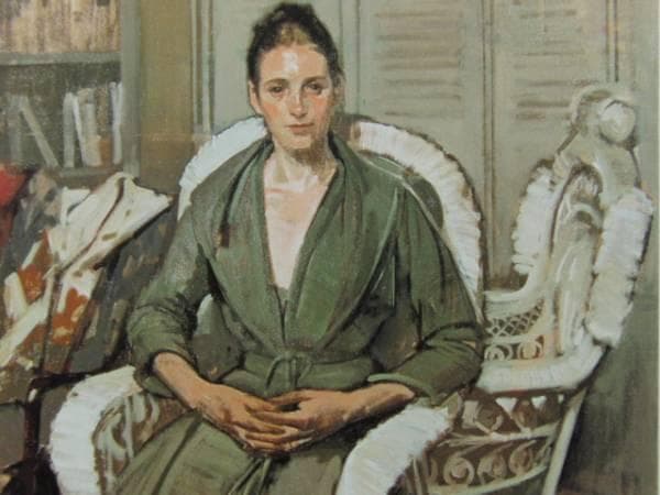 小磯良平、【外国婦人】、希少な大判額装用画集より、美品、新品額装付