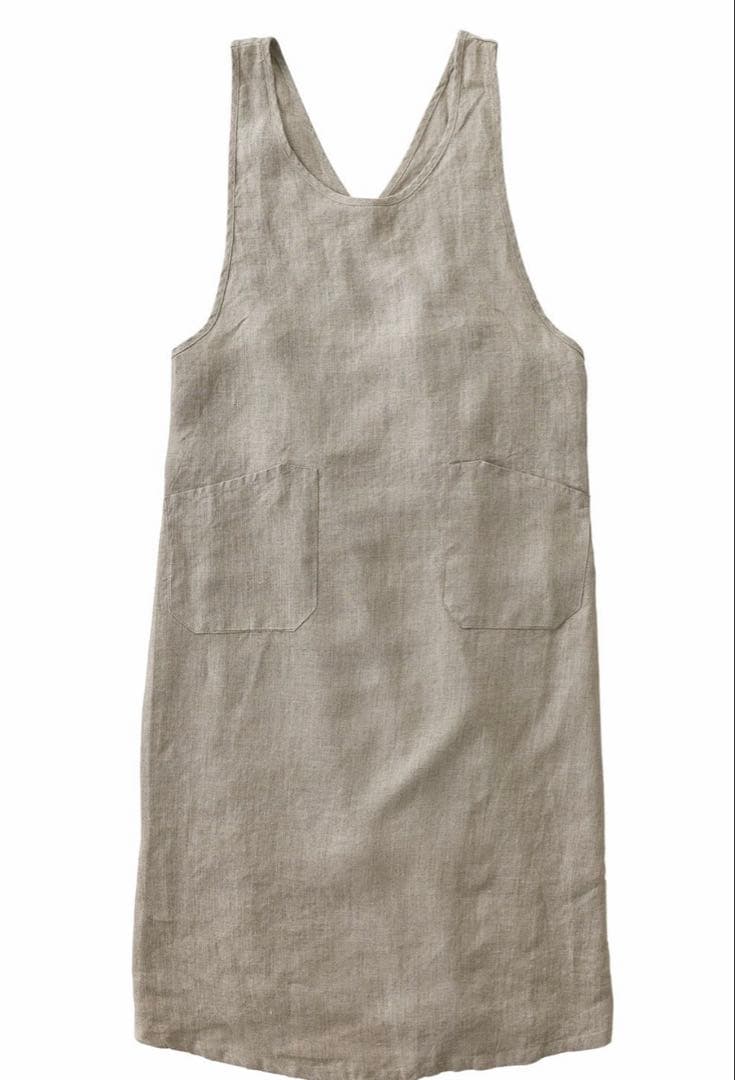くらし舎　リネンエプロン キャメル
