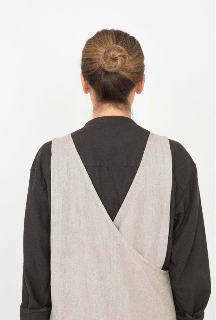 くらし舎　リネンエプロン キャメル