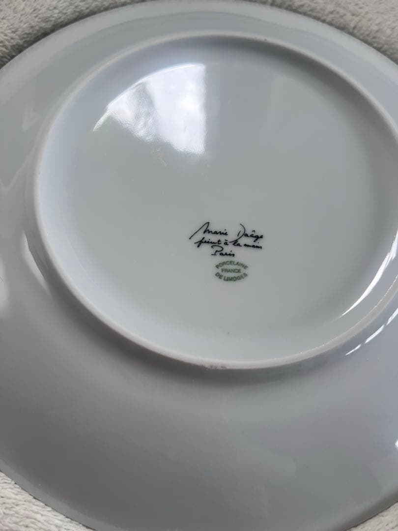 MarieDaageリモージュ　大皿　ディナープレート　ブルー　水色　バタフライ