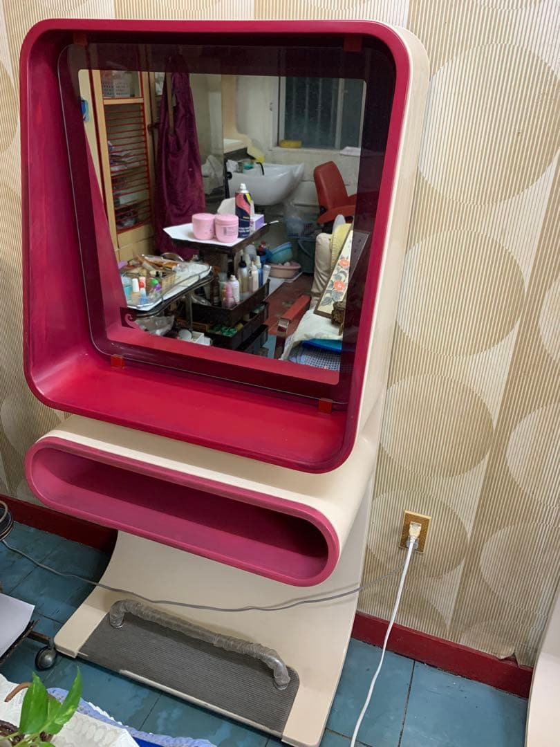 【良品】ピエールカルダン　ミラー　レッド　美容室