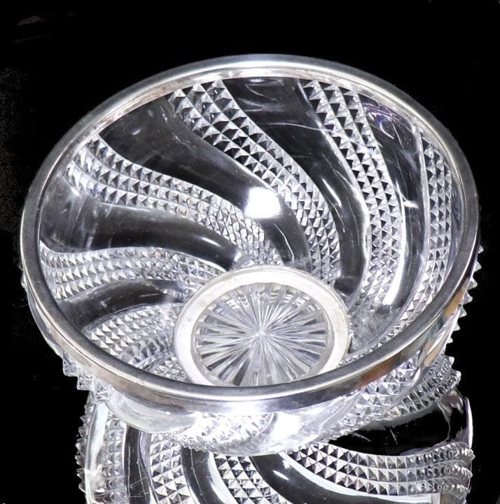 オールド・バカラ セルポンティーヌ 23cm 2.2kg 特大 銀巻鉢 ボウル