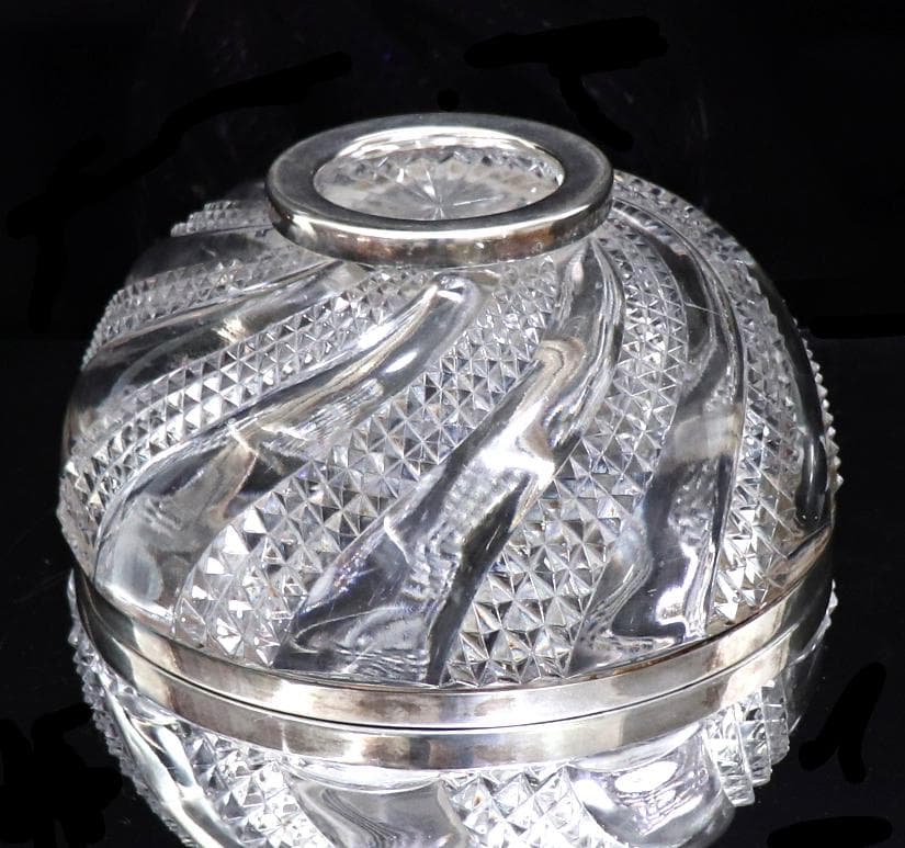 オールド・バカラ セルポンティーヌ 23cm 2.2kg 特大 銀巻鉢 ボウル