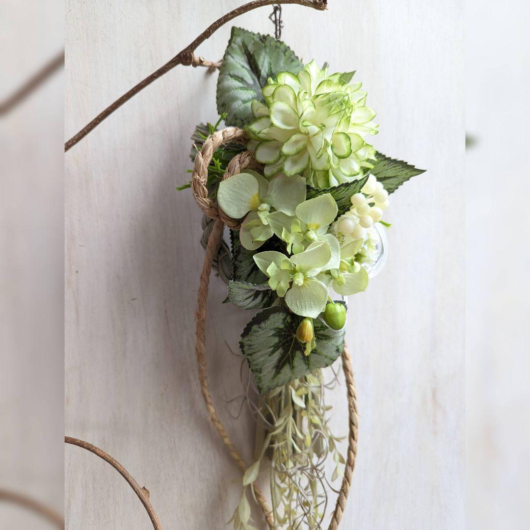 専用＊迎春2026 　胡蝶蘭&ダリア　グリーン　正月飾り(フェイク)