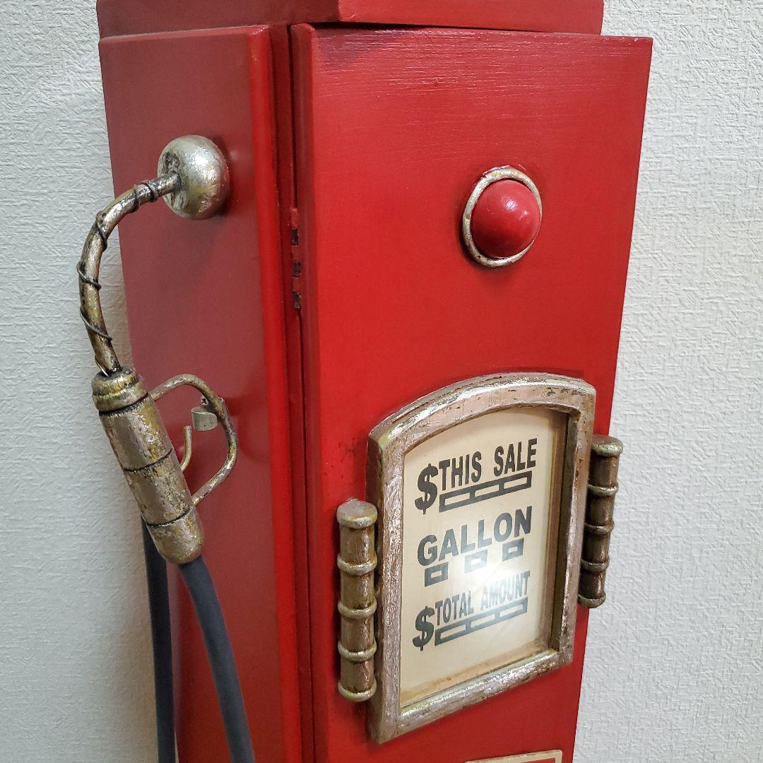 ヴィンテージ風／CDラック／Texaco／ガソリンスタンド型／木製