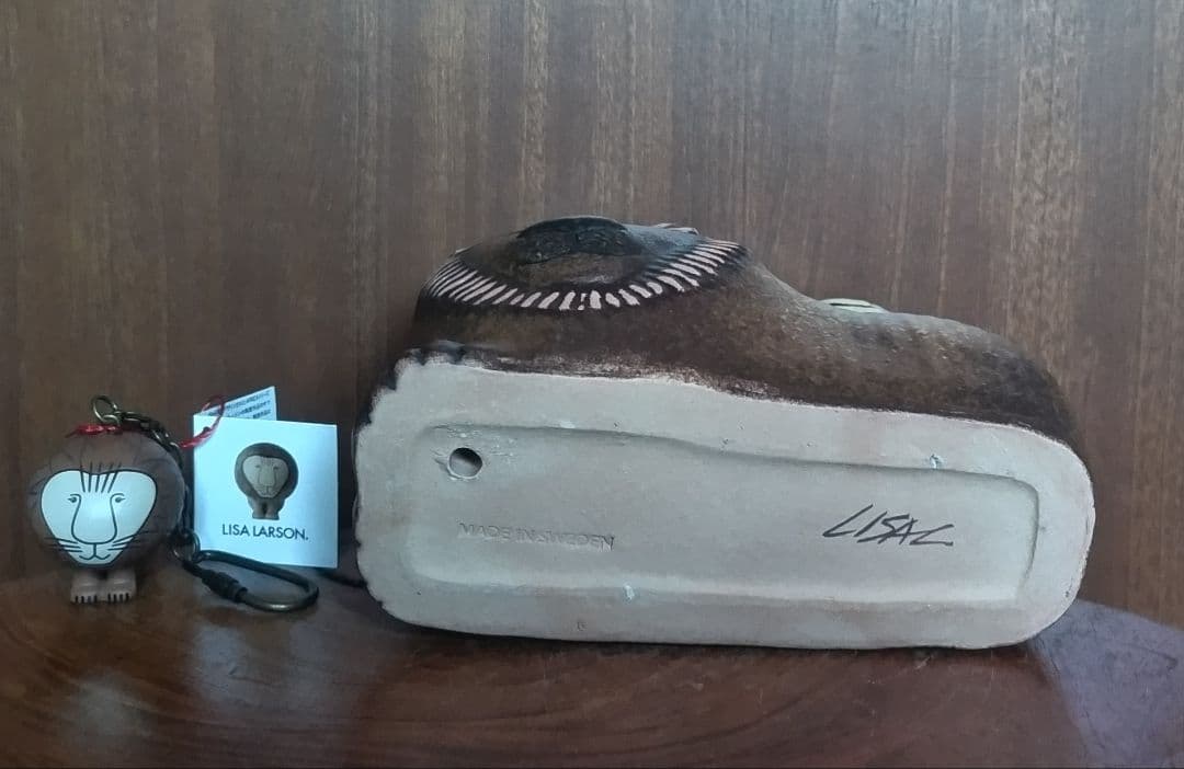 リサラーソン ランランウイズバード＆ライオンキーホルダー 北欧 美品