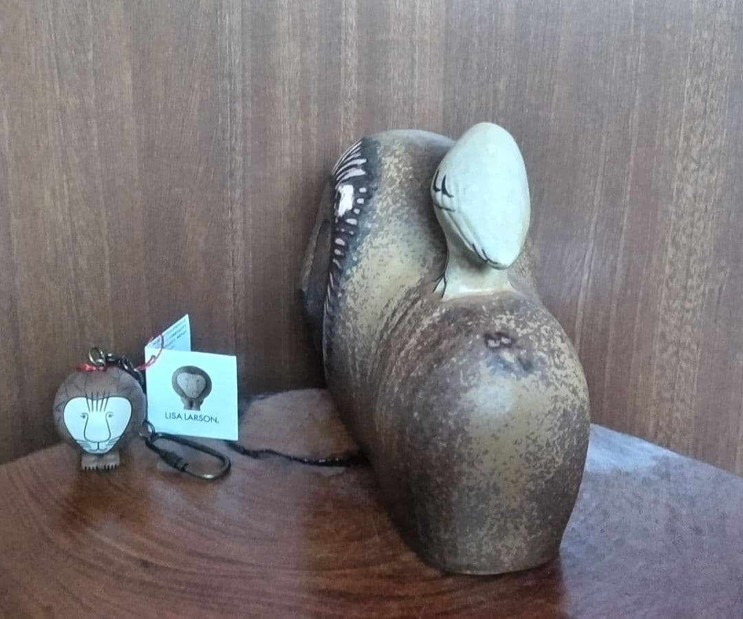 リサラーソン ランランウイズバード＆ライオンキーホルダー 北欧 美品