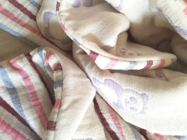 ★★★70×100♡FUWARA♡パープルパンダガーゼケット