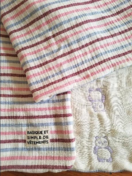 ★★★70×100♡FUWARA♡パープルパンダガーゼケット