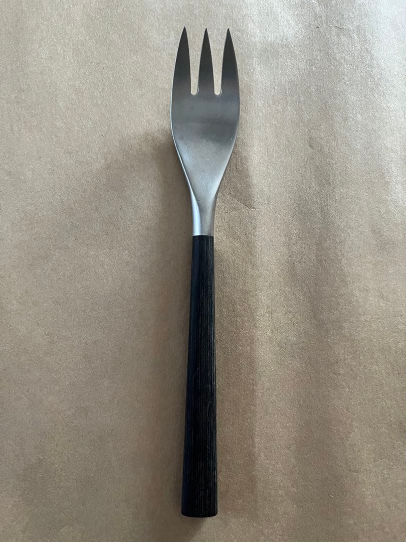 柳宗理　黒柄　デザートスプーン　デザートフォーク　カトラリー　　3本刃