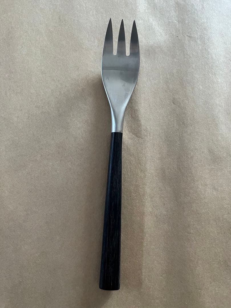 柳宗理　黒柄　デザートスプーン　デザートフォーク　カトラリー　　3本刃