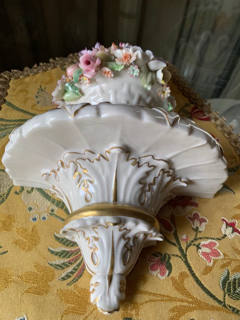 イタリア製　陶花　ビンテージ壁掛け豪華な陶花2セット美品綺麗です！