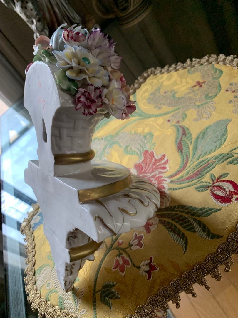 イタリア製　陶花　ビンテージ壁掛け豪華な陶花2セット美品綺麗です！