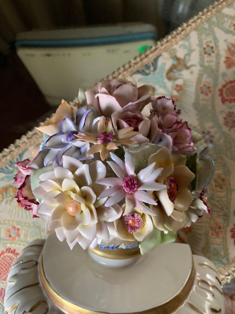 イタリア製　陶花　ビンテージ壁掛け豪華な陶花2セット美品綺麗です！