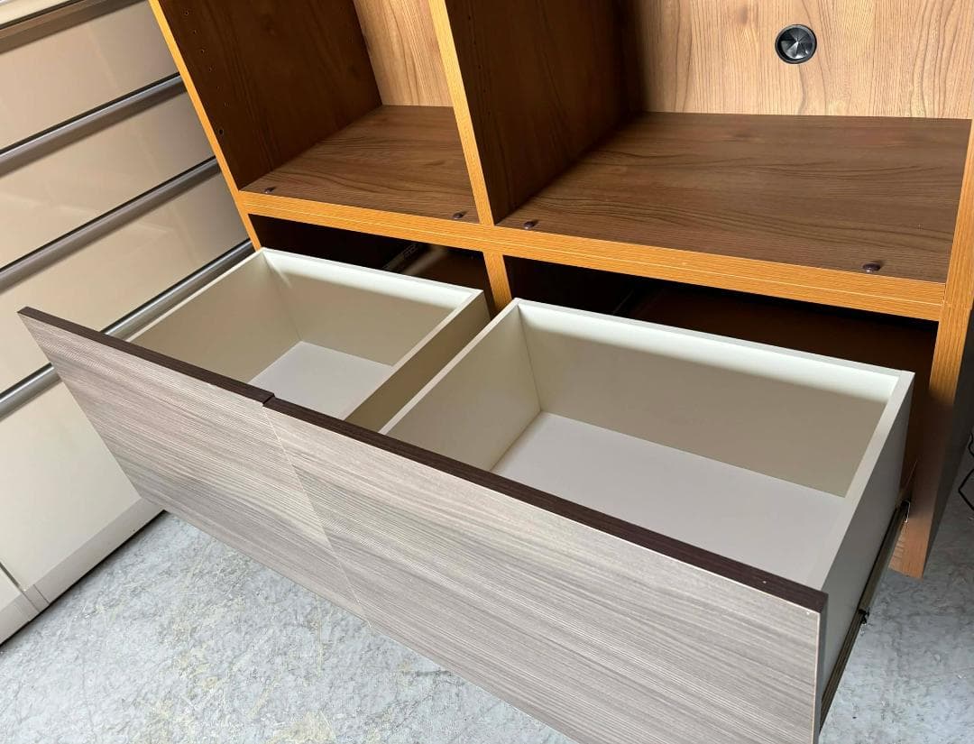 ライジング 国産 オープン棚オープンラック照明付き、幅117cm Used/美品