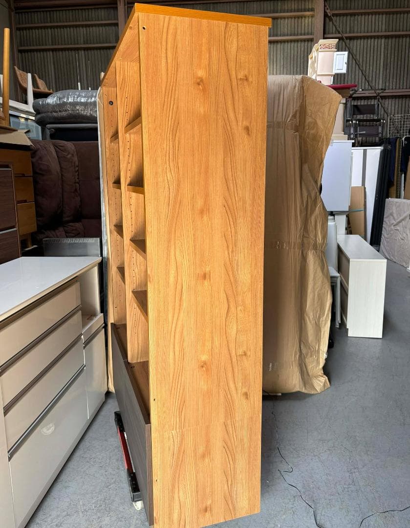 ライジング 国産 オープン棚オープンラック照明付き、幅117cm Used/美品