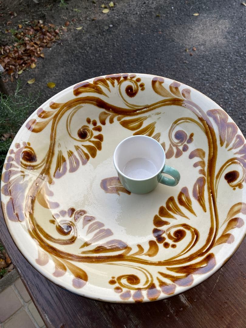 値下げします！やちむん　島袋常秀作 大皿1尺2寸　37cm 読谷村の直営店で購入