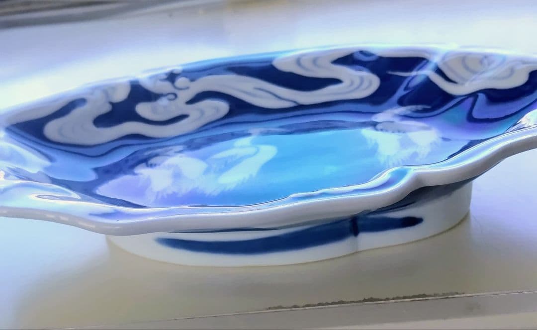 鍋島写 菱形染付白鷺銘々皿大、小2枚セット - メルカリ