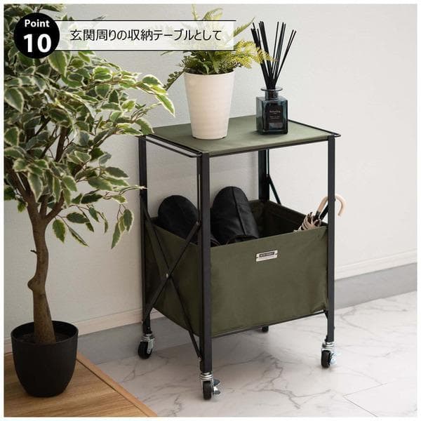 テーブルワゴン キャスター付き 折りたたみ式 ブラック MIP-71 N01