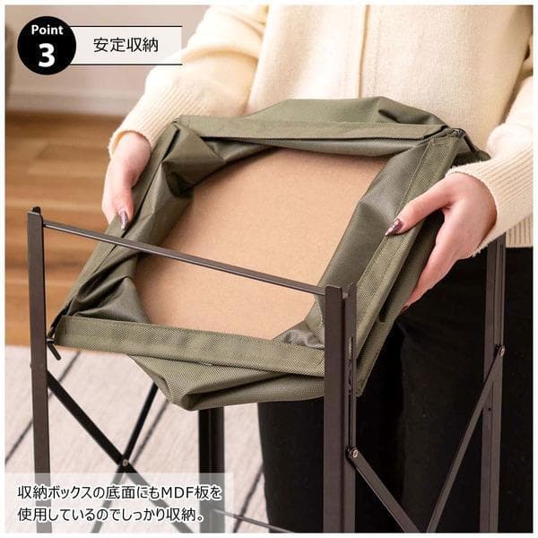 テーブルワゴン キャスター付き 折りたたみ式 ブラック MIP-71 N01