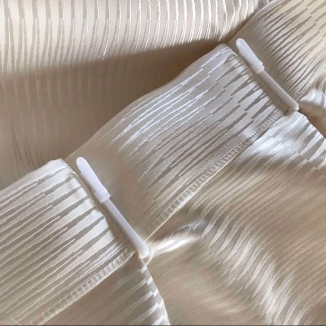 厚地カーテン　幅150cm×丈200cm2枚　アイボリー