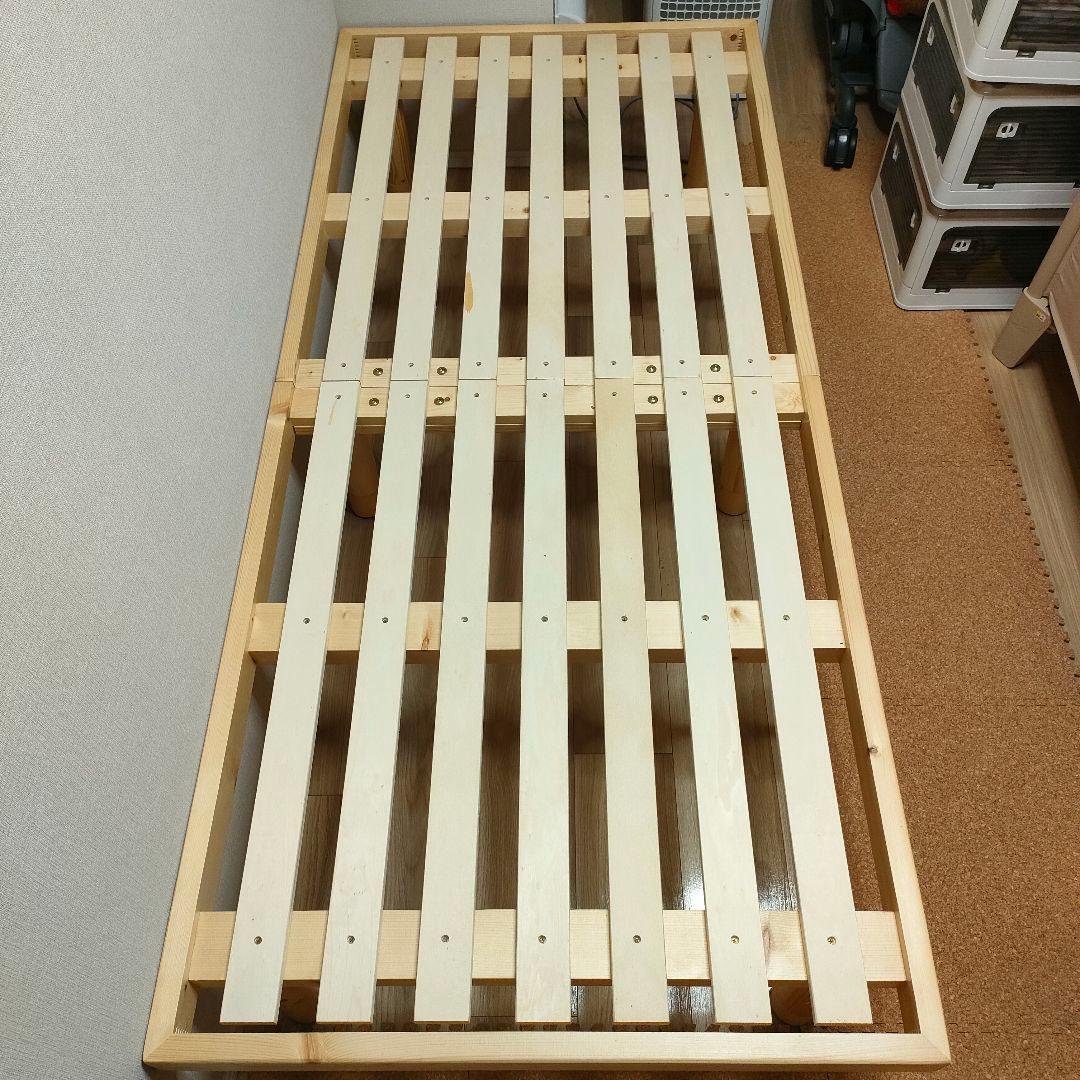 追加脚部付き バノン ショート セミシングル 高さ4段階 ベッドフレーム 木製