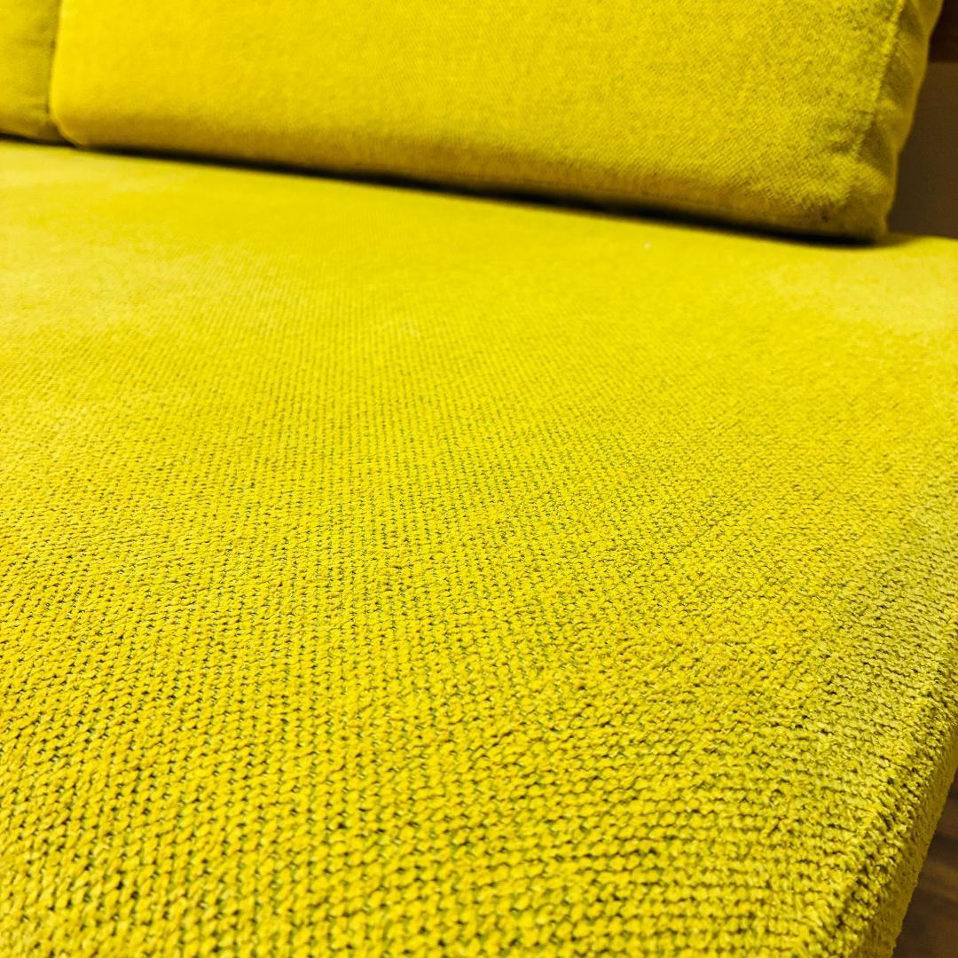 ナガノインテリア　天然木フレーム　2人掛けソファ　ベンチ　グリーン　北欧モダン