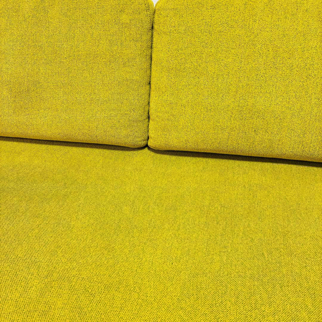 ナガノインテリア　天然木フレーム　2人掛けソファ　ベンチ　グリーン　北欧モダン