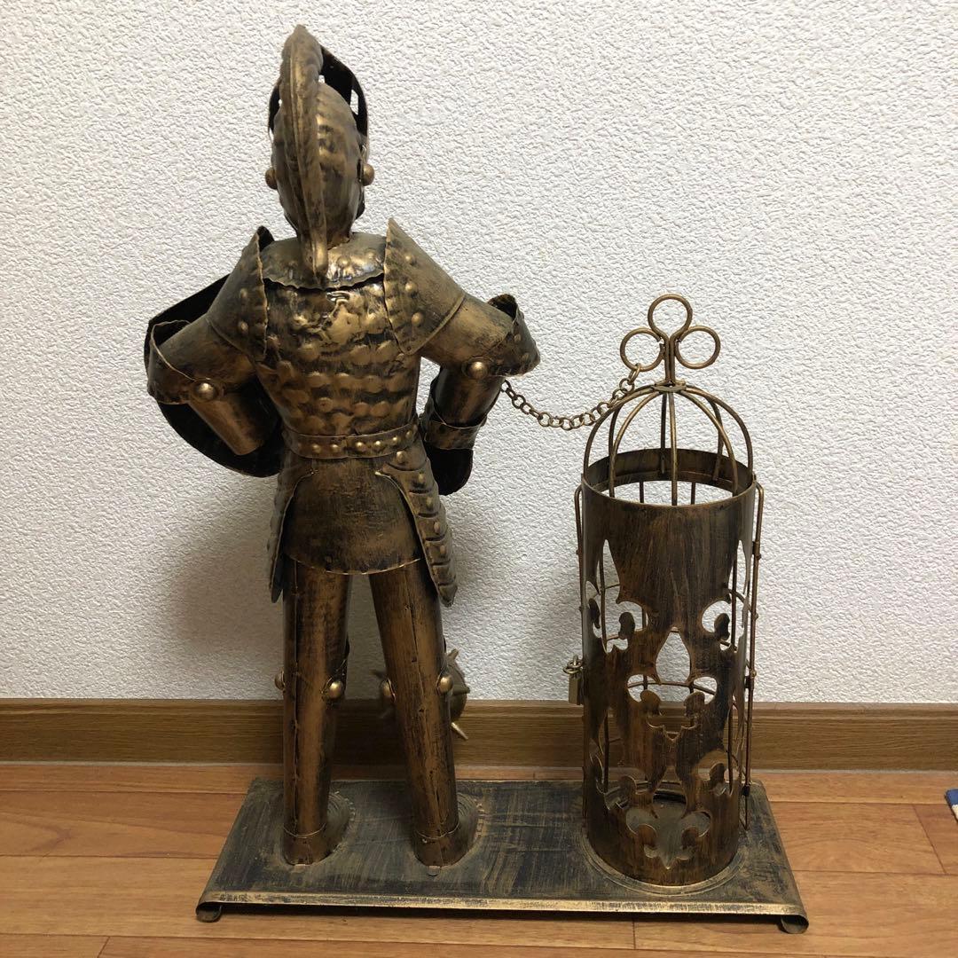 アンティーク雑貨　西洋騎士ワインケース付(真鍮製)