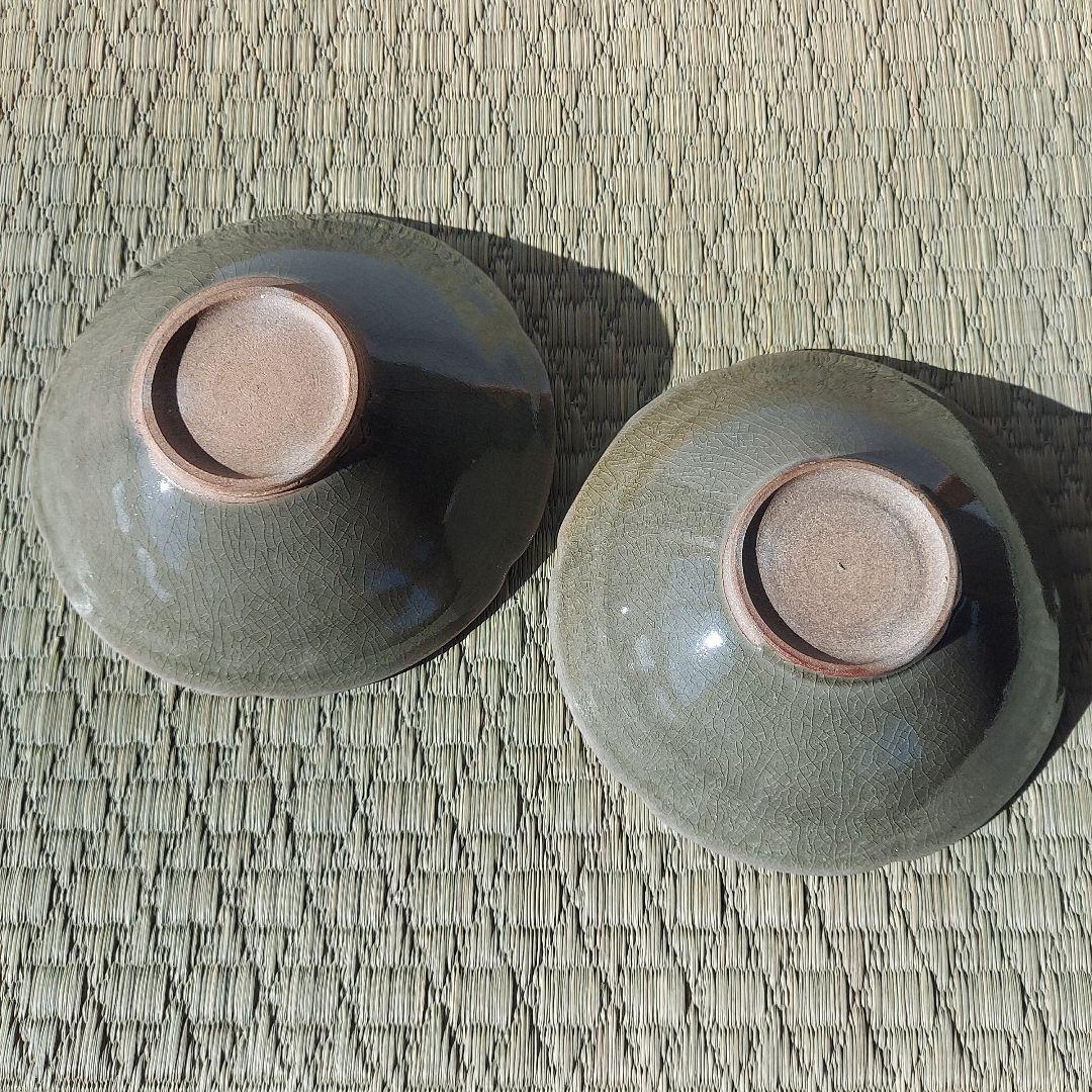 近藤亮介 陽刻　渋いグリーン系　小鉢　2個セット　新品未使用