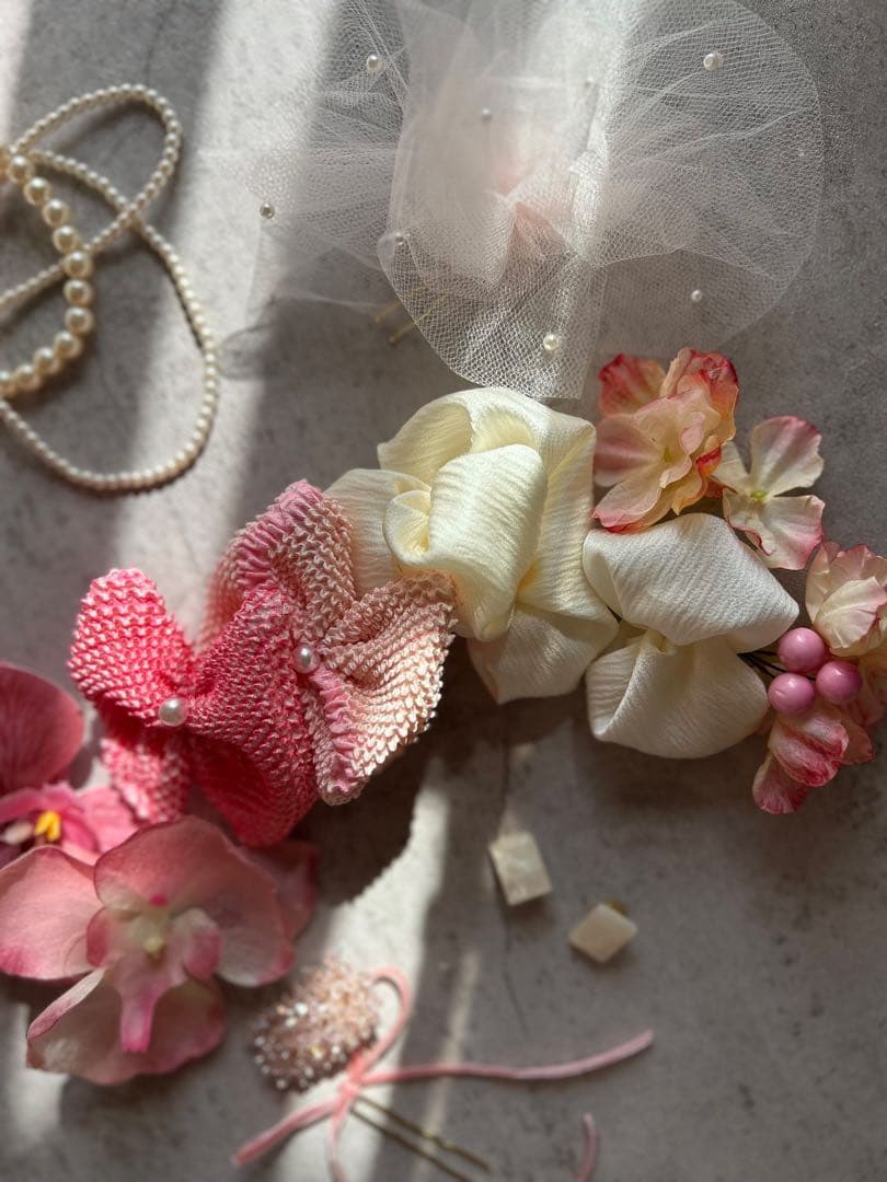 七五三　七五三髪飾り　ヘッドドレス　着物髪飾り　ピンク髪飾り　039