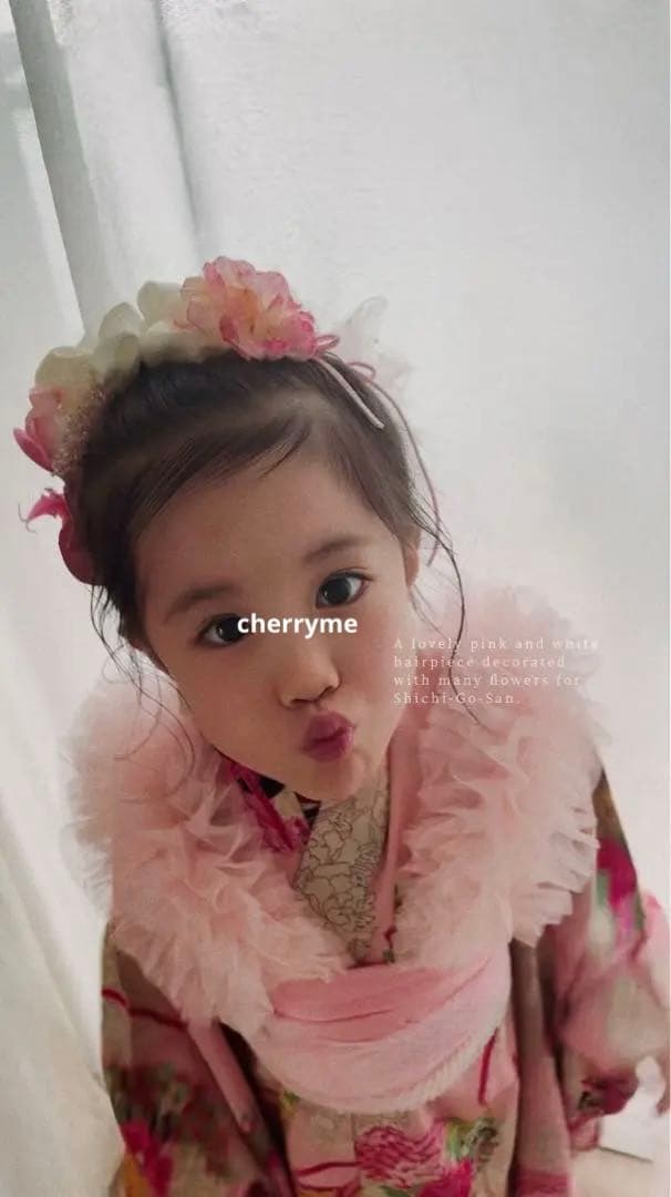 七五三　七五三髪飾り　ヘッドドレス　着物髪飾り　ピンク髪飾り　039