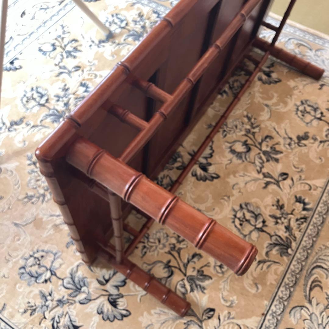 貝殻細工の花模様の木製座卓