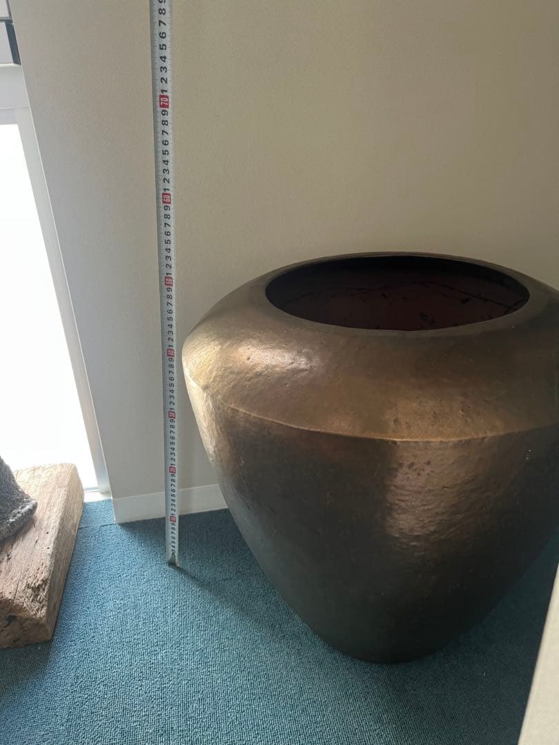 【引き取り限定】ブロンズ円形プランター 高さ55cm 東京都