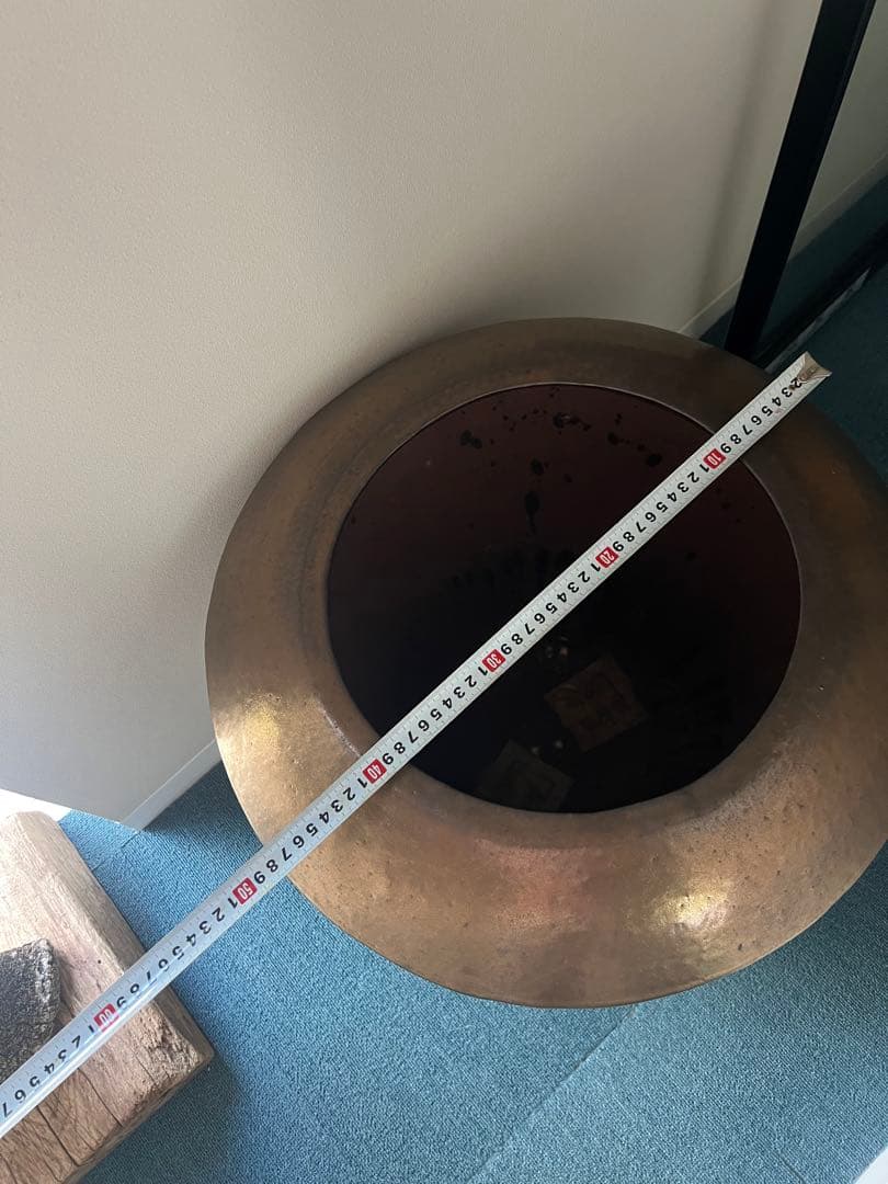 【引き取り限定】ブロンズ円形プランター 高さ55cm 東京都