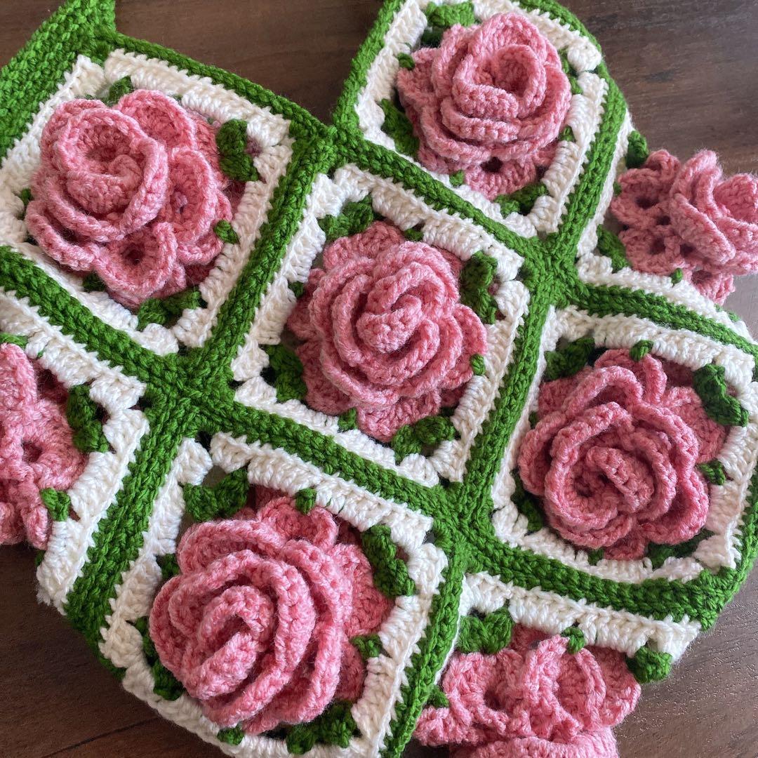 【新作】トートバッグ　編み物　編み物バッグ