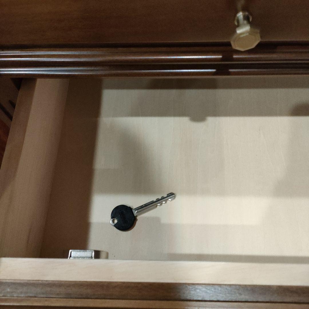 豪華クラシック書斎両袖 木製デスク 幅180㌢キャスター付き鍵付き