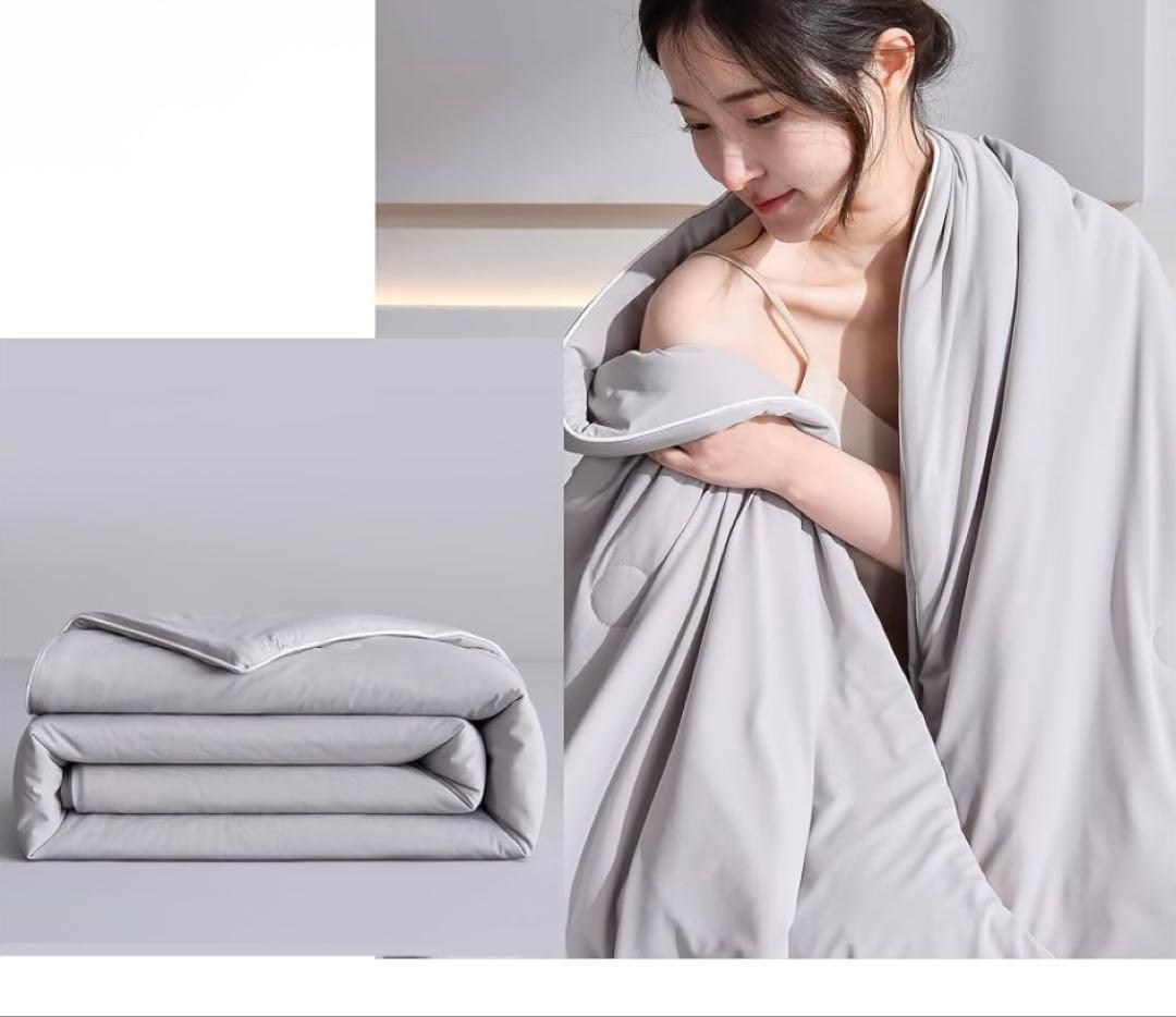 掛け布団 ブランケット シングル 接触冷感 グレー ライトグレー 4個セット！