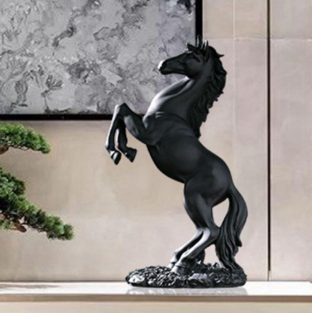 高級 金馬＆黒馬 風水 開運 置物 午年 インテリア 開運 オブジェ 高見え