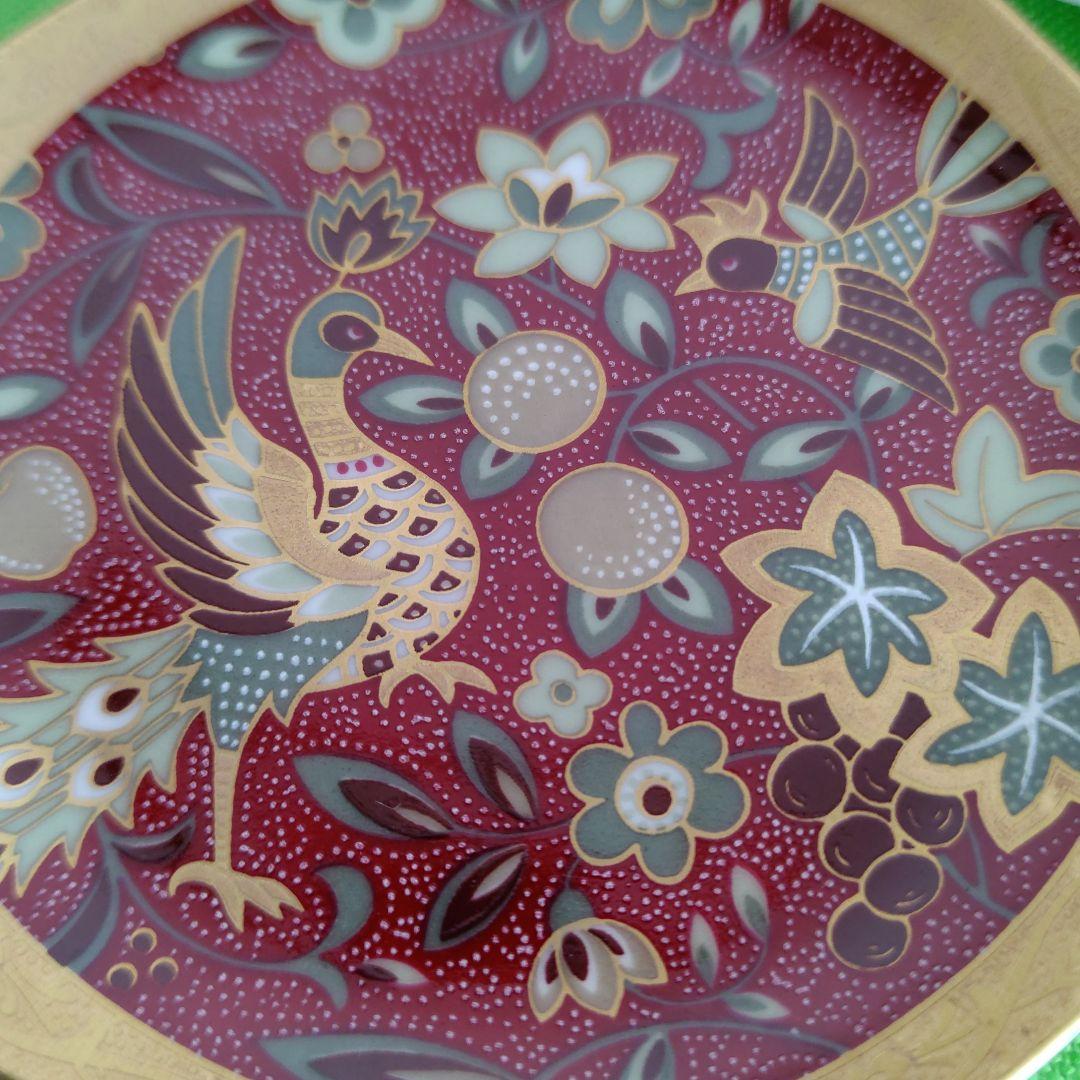 昇龍窯、ガンダーラ、金彩鳳凰図小皿５客セット