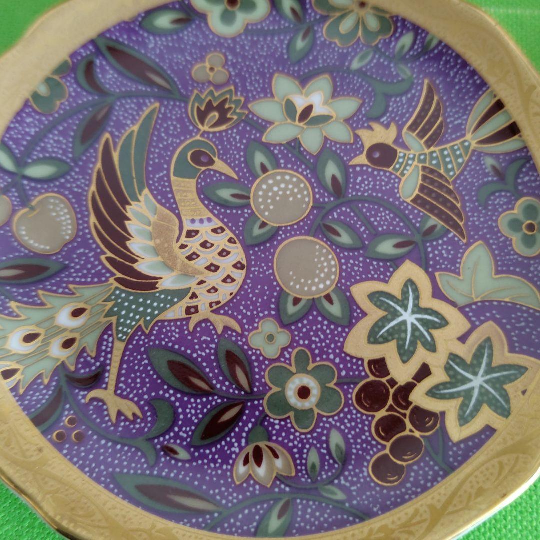 昇龍窯、ガンダーラ、金彩鳳凰図小皿５客セット