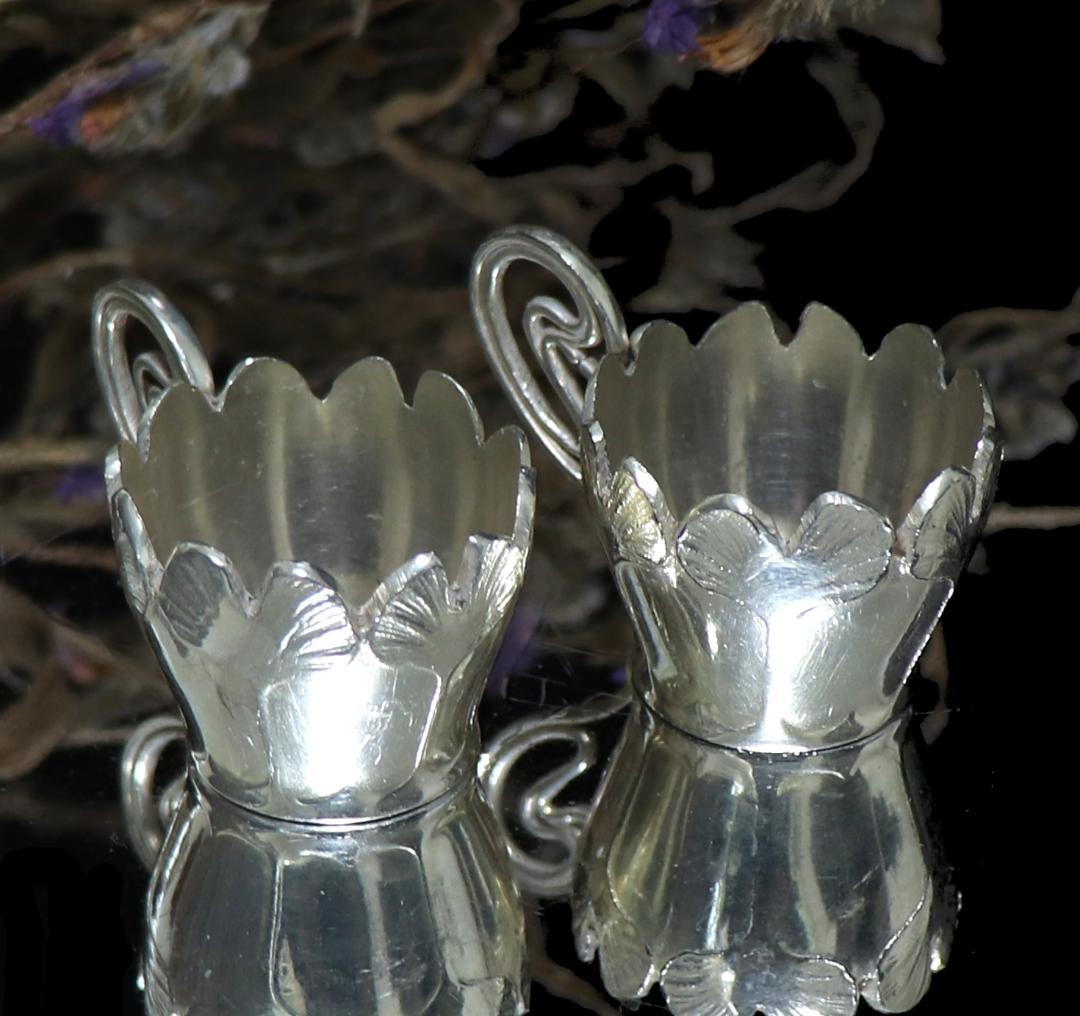 アンティーク・クリストフル 激レア イチョウ文 カップ 調味料入れ ペア 2個